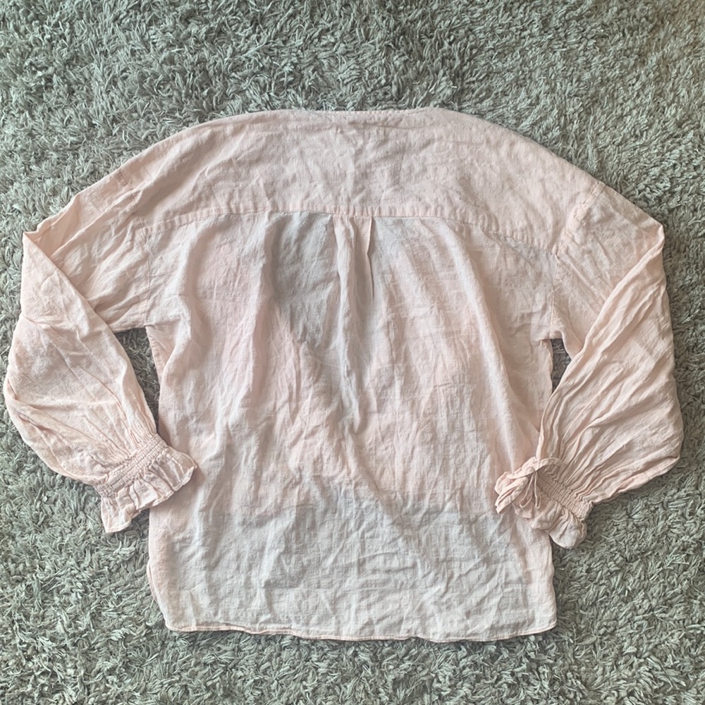 ALL SAINTS Crossover High Lo Flowy Blouse Blush Pink - Picture 12 of 16